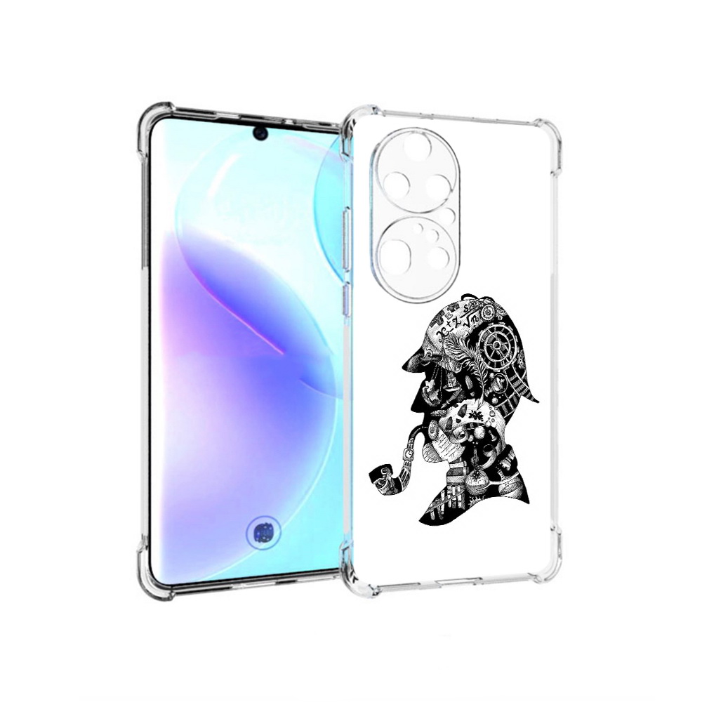 

Чехол MyPads Tocco для Huawei P50 Pro мужчина с трубкой абстракция, Прозрачный, Tocco