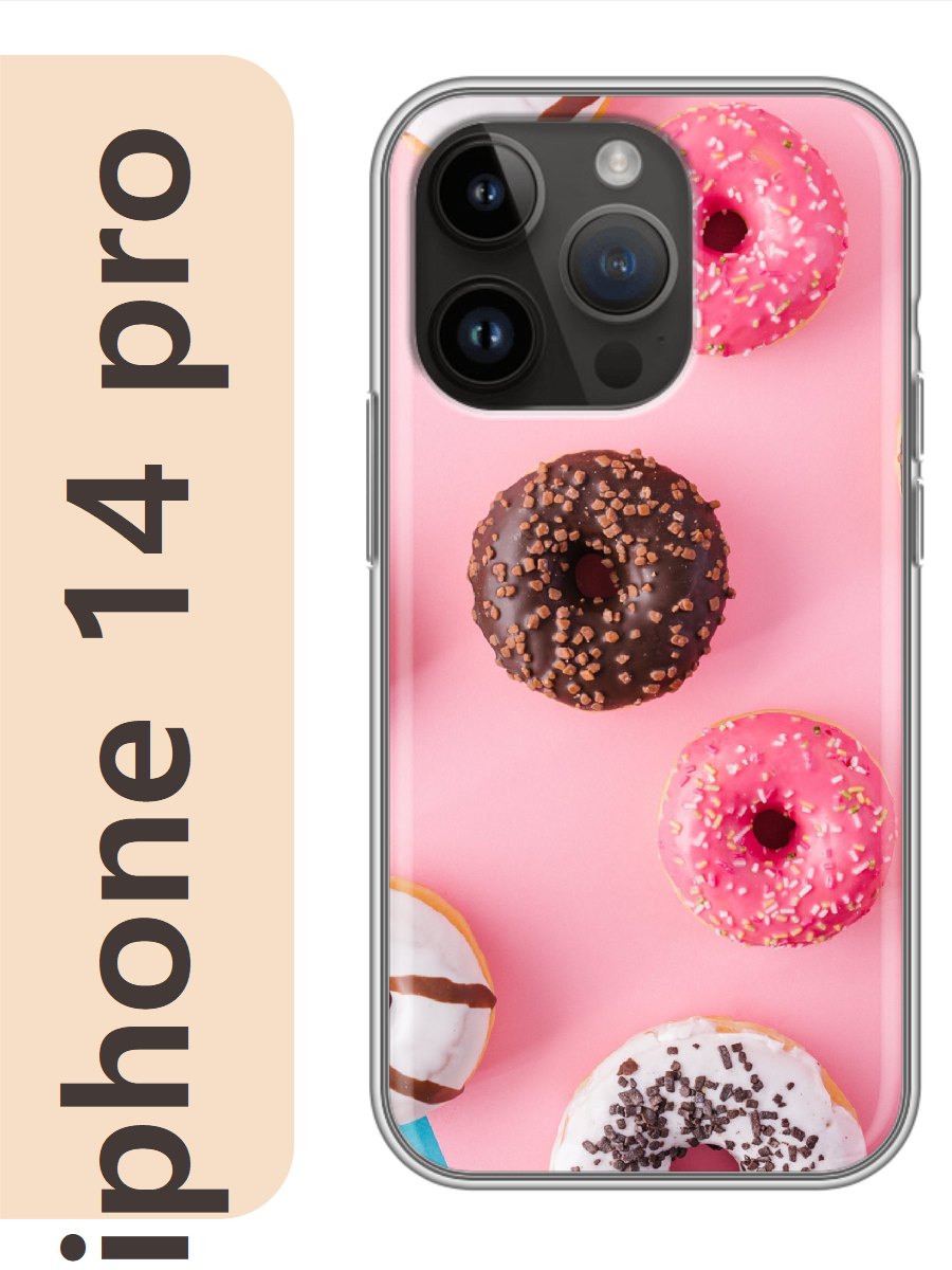 

Чехол на Apple Iphone 14 pro пончики 455, Прозрачный, Iphp14swts