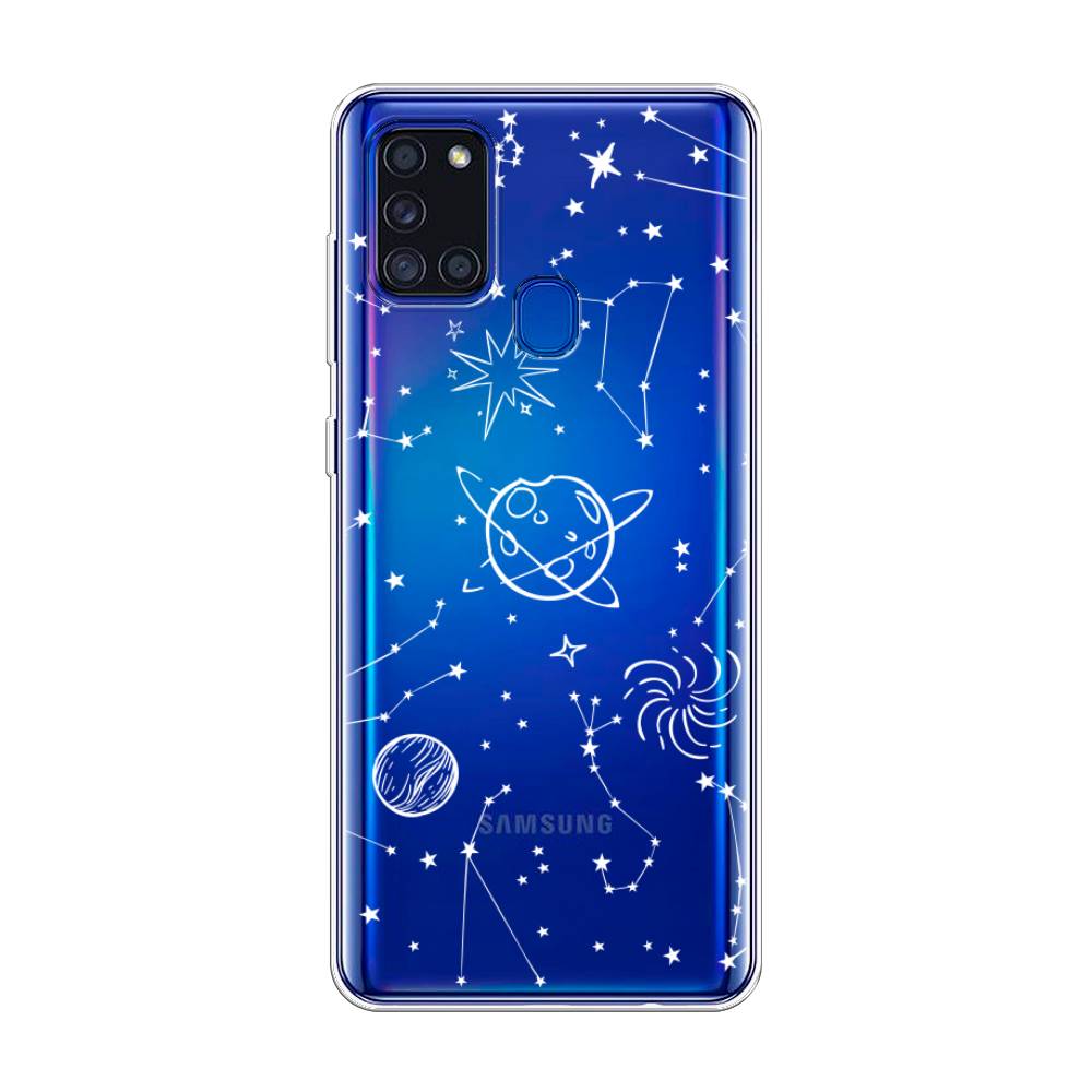 

Чехол на Samsung Galaxy A21s "Планеты в космосе", Белый, 2100250-2