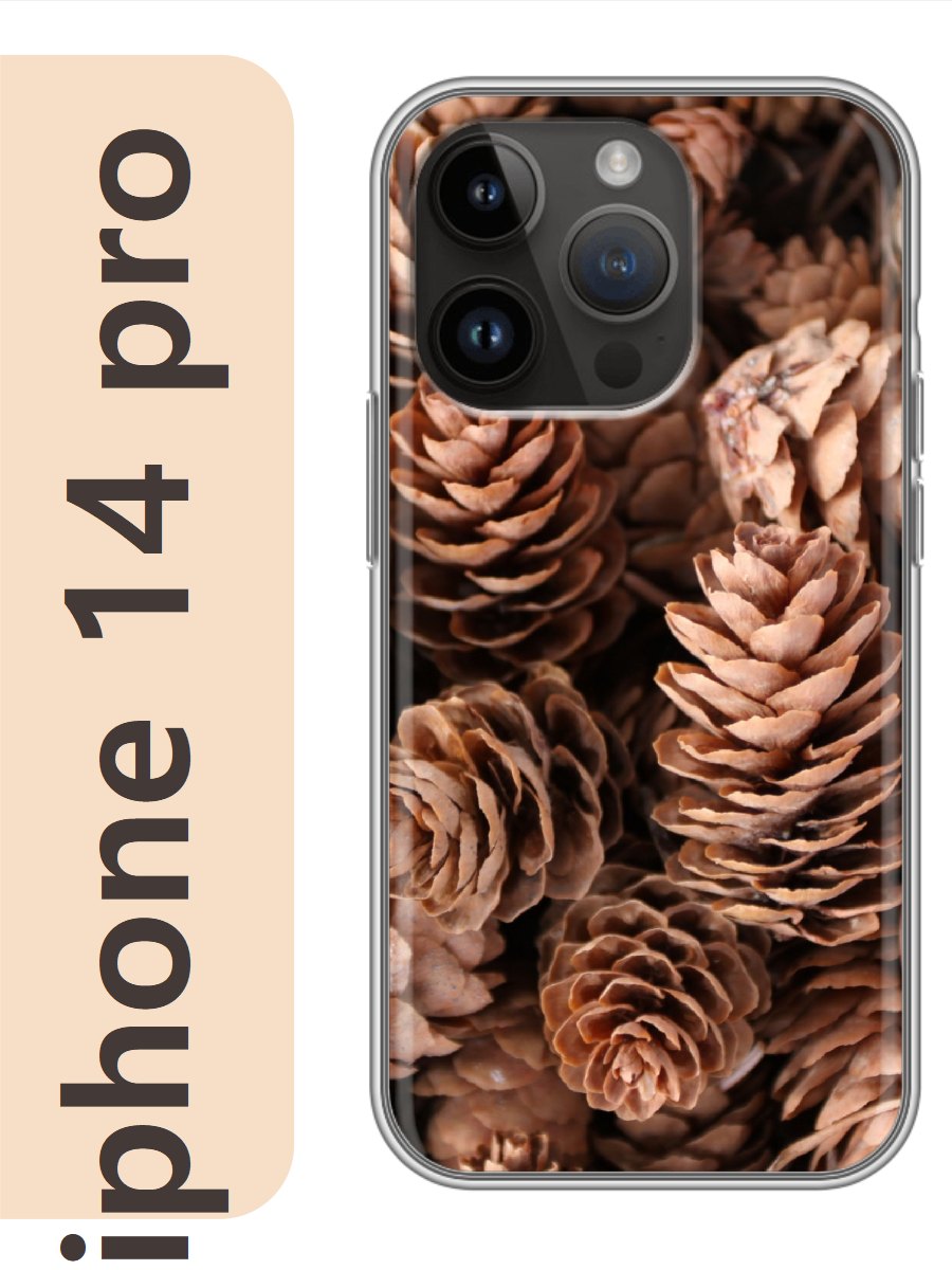 

Чехол на Apple Iphone 14 pro шишки 452, Прозрачный, Iphp14newy