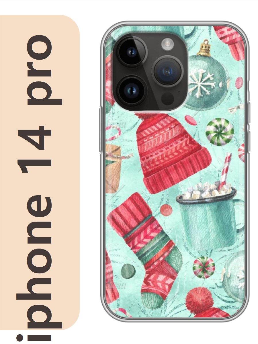 

Чехол на Apple Iphone 14 pro новогодний фон 414, Прозрачный, Iphp14newy