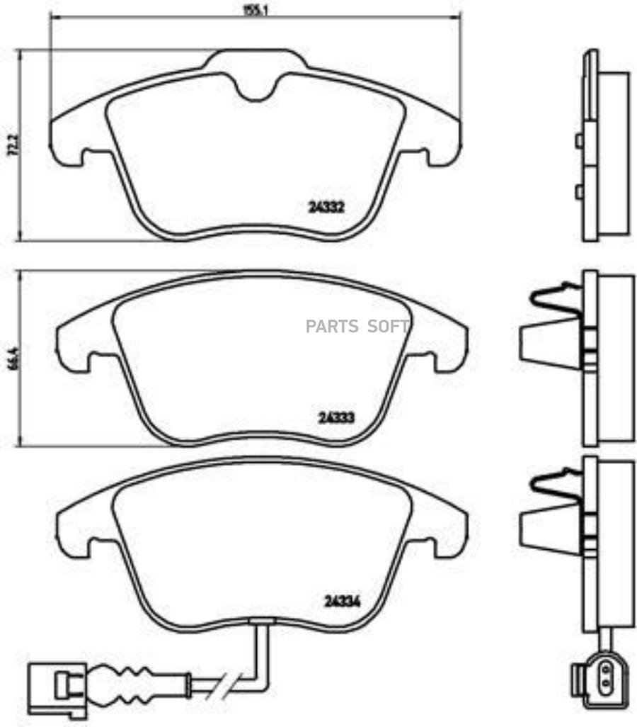 

Тормозные колодки brembo передние P85112X