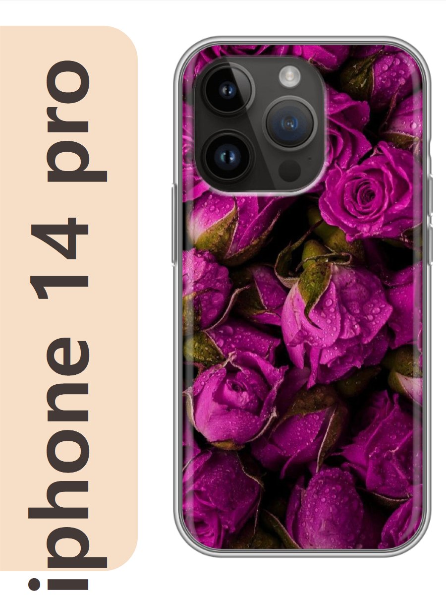 

Чехол на Apple Iphone 14 pro розы 373, Прозрачный, Iphp14flws