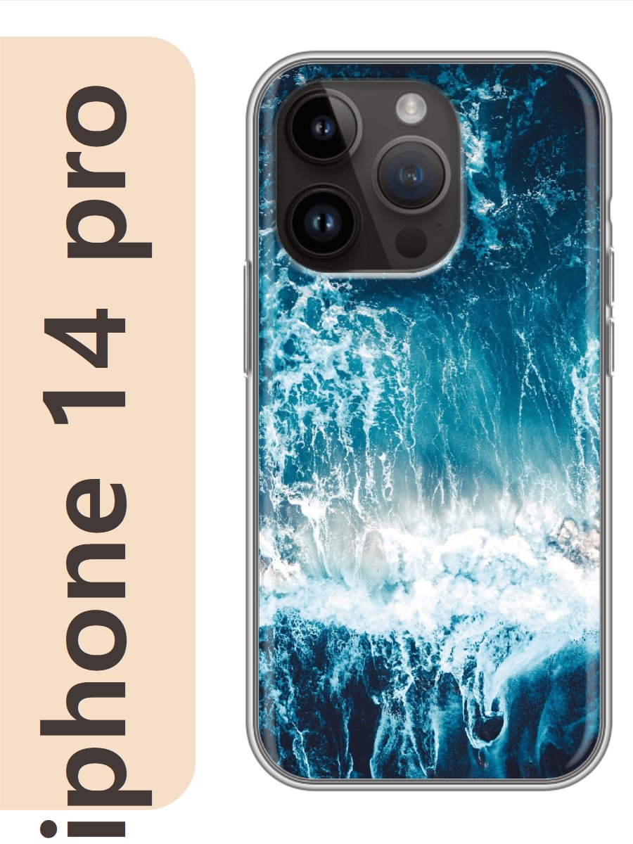 

Чехол на Apple Iphone 14 pro море волны 372, Прозрачный, Iphp14seas