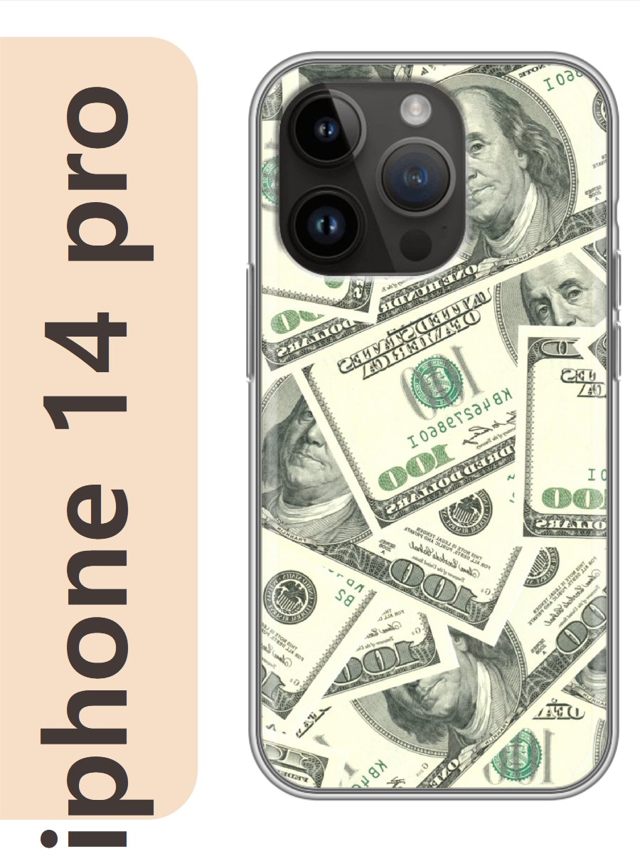 

Чехол на Apple Iphone 14 pro деньги доллары 356, Прозрачный, Iphp14many