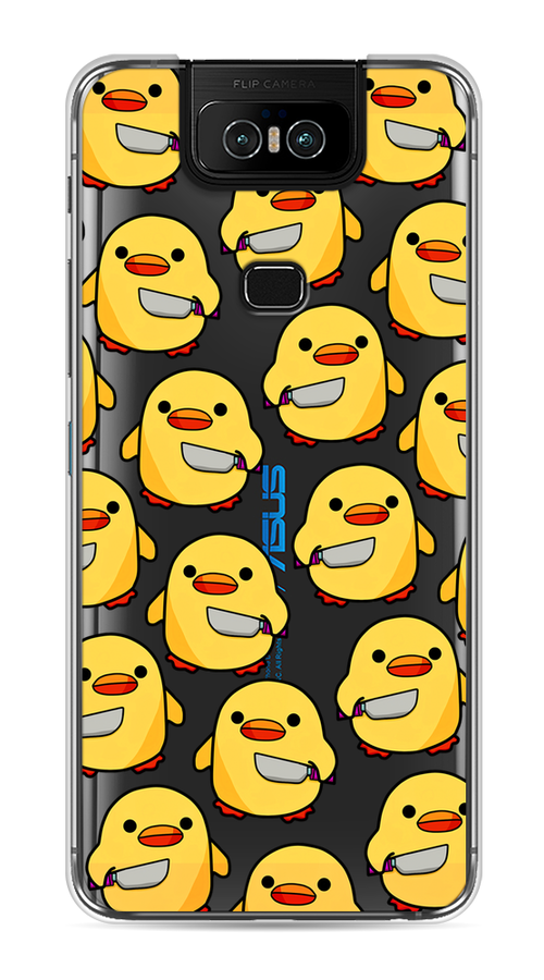 

Чехол на Asus Zenfone 6 ZS630KL "Утка с ножом", Прозрачный;желтый;оранжевый, 43950-1