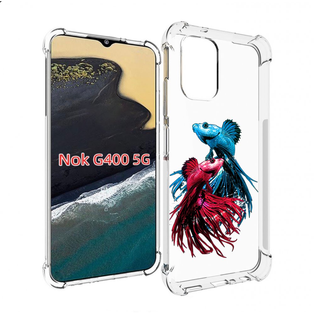 

Чехол MyPads рыбы петушки для Nokia G400 5G, Прозрачный, Tocco