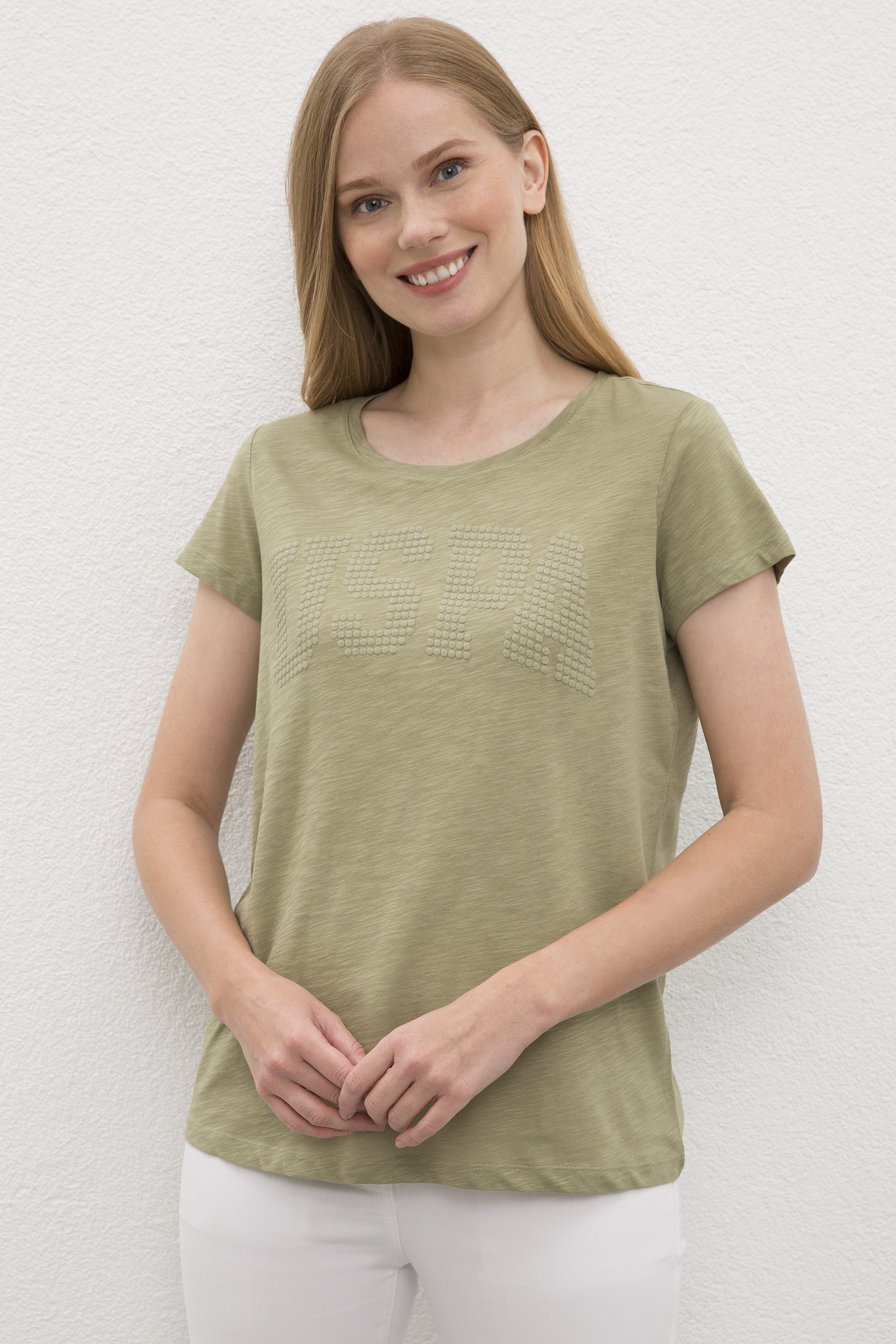 

Футболка женская U.S. POLO Assn. G082GL0110GEAN-IY020 хаки S, G082GL0110GEAN-IY020