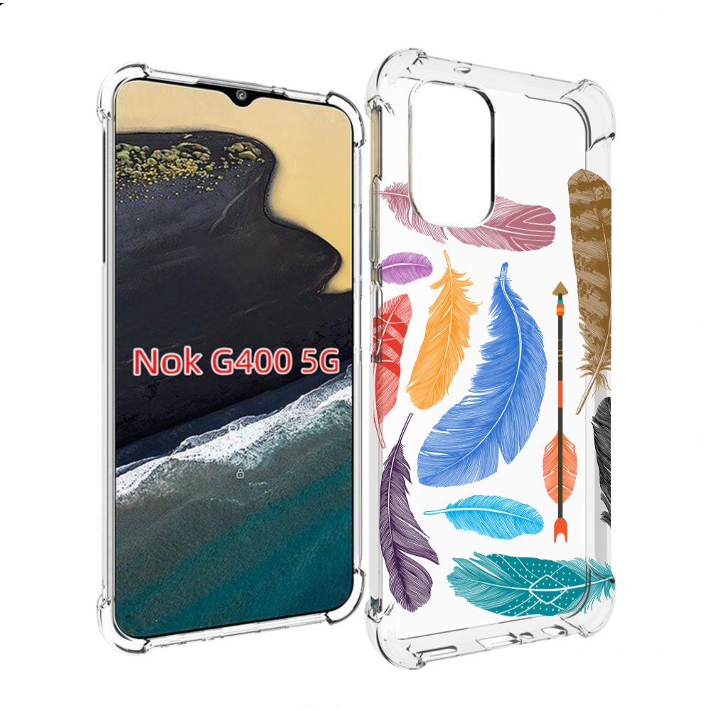 

Чехол MyPads разноцветные перья для Nokia G400 5G, Прозрачный, Tocco