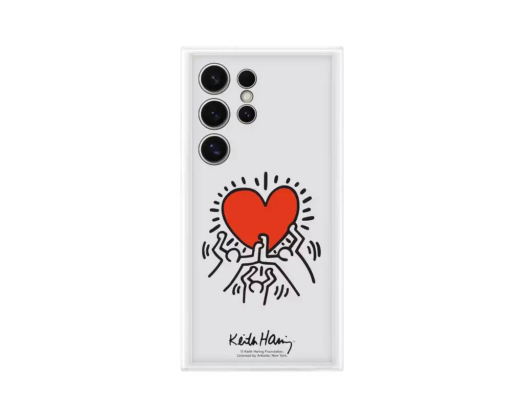 Чехол Samsung Flipsuit Case S24 Ultra белый (принт Keith Haring