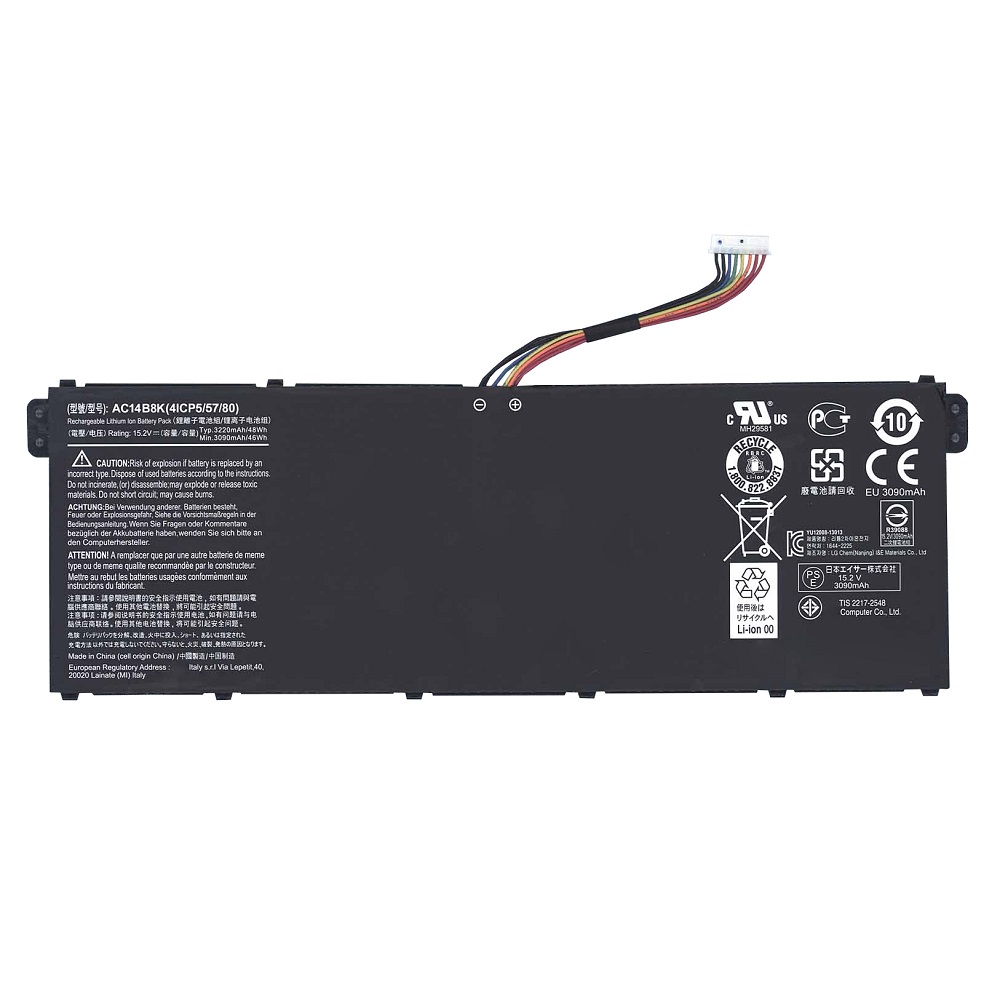 Аккумулятор GREENWAY для ноутбука Acer Aspire E3-111 (AC14B8K) 15.2V 3090mAh 46Wh