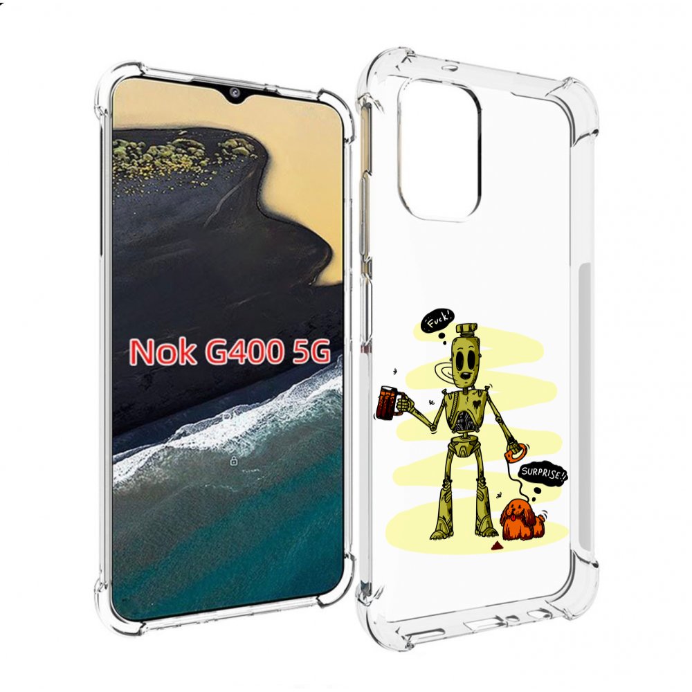 

Чехол MyPads прикольный робот для Nokia G400 5G, Прозрачный, Tocco