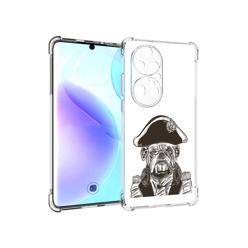 

Чехол MyPads Tocco для Huawei P50 Pro мопс генерал, Прозрачный, Tocco