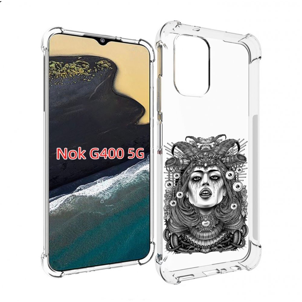 

Чехол MyPads портрет девушки черно белый для Nokia G400 5G, Прозрачный, Tocco