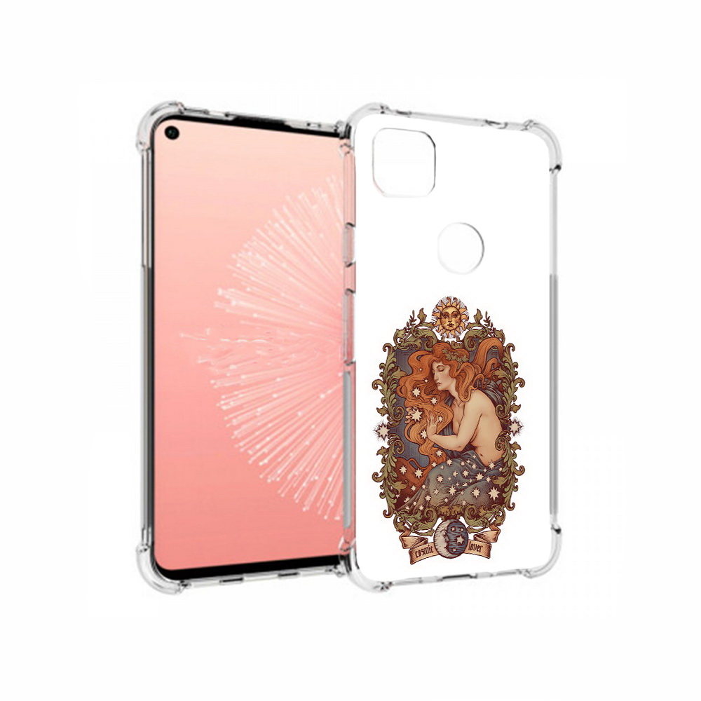 

Чехол MyPads Tocco для Google Pixel 4A звездная девушка абстракция, Прозрачный, Tocco
