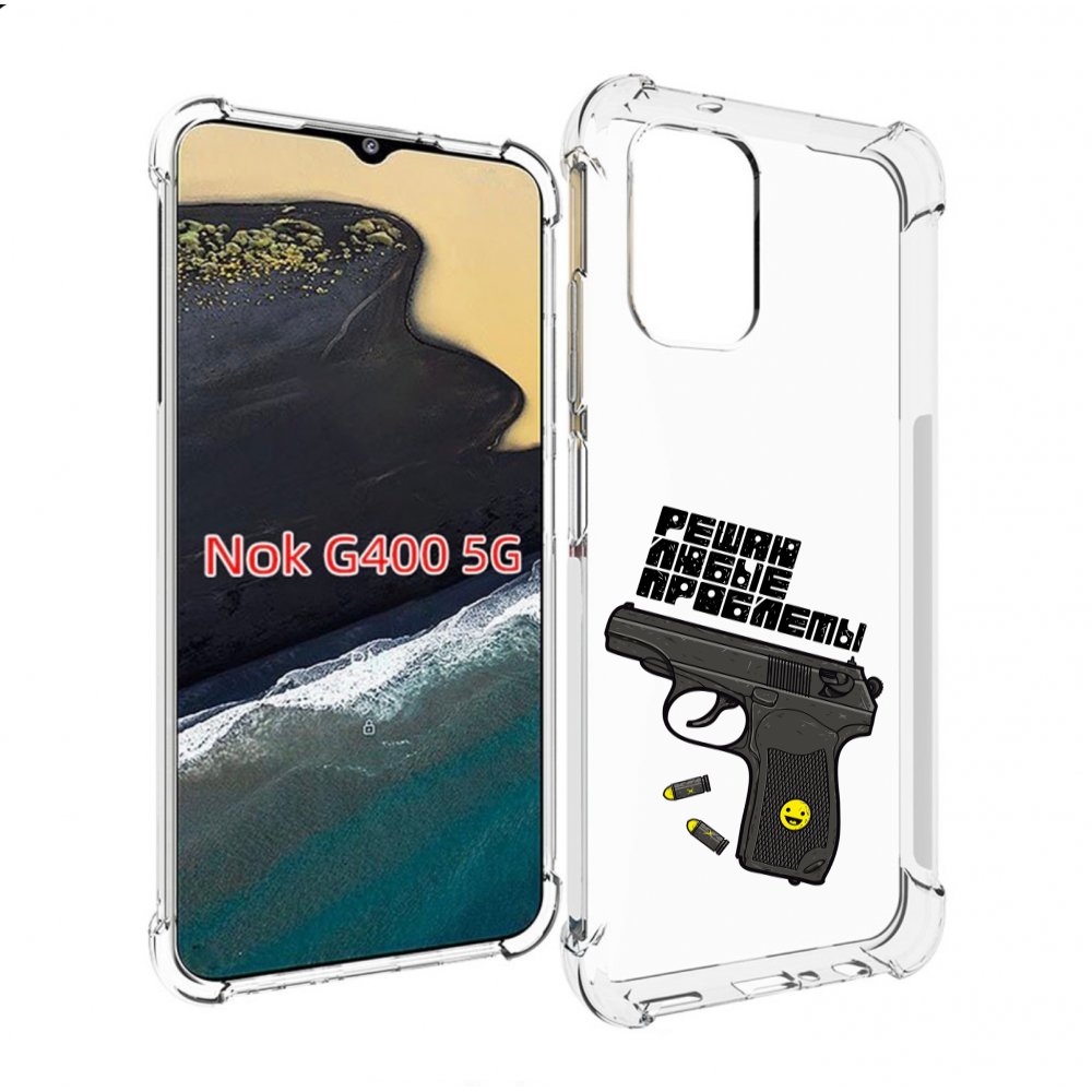 

Чехол MyPads пистолет против проблем для Nokia G400 5G, Прозрачный, Tocco