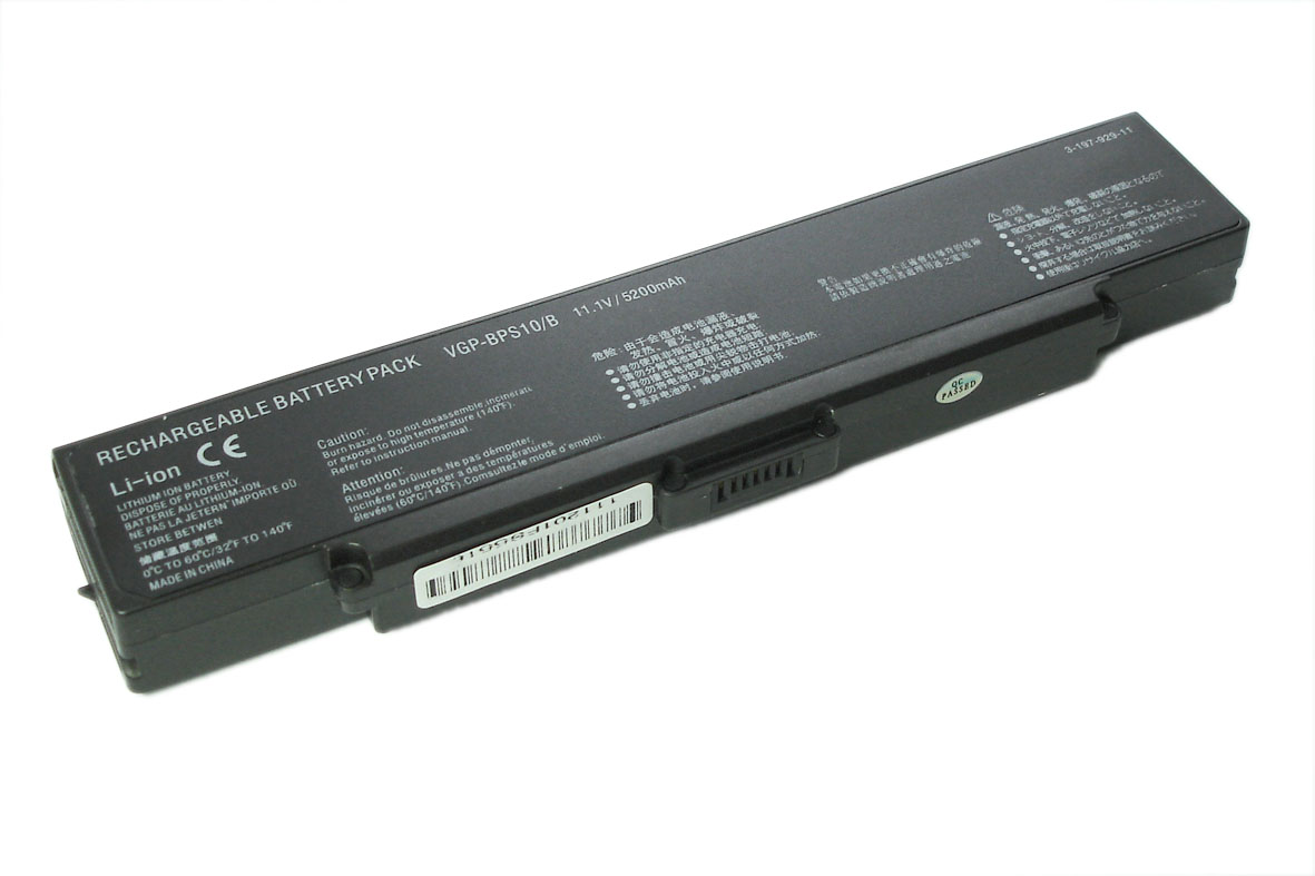 Аккумулятор GREENWAY для ноутбука Sony Vaio VGN-CR, AR, NR (VGP-BPS9) 5200mAh OEM черная