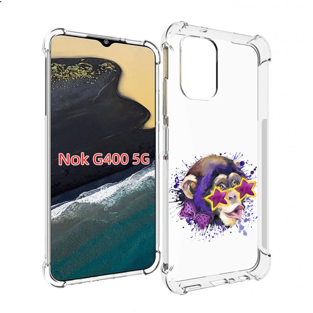 

Чехол MyPads обезьяна в очках для Nokia G400 5G, Прозрачный, Tocco
