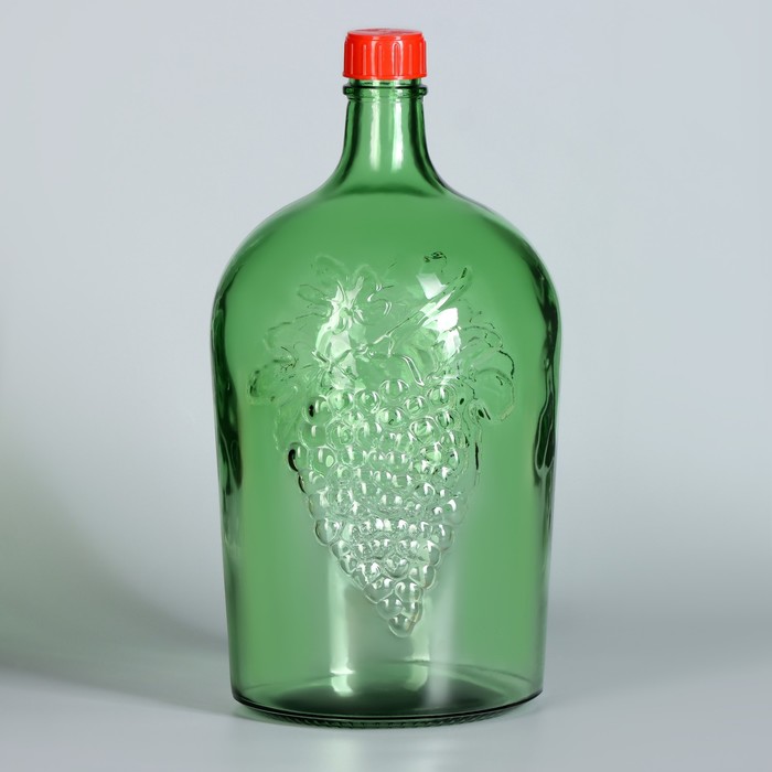 

Бутылка "Погребок", зелёная, стеклянная, 5л, Зеленый;красный
