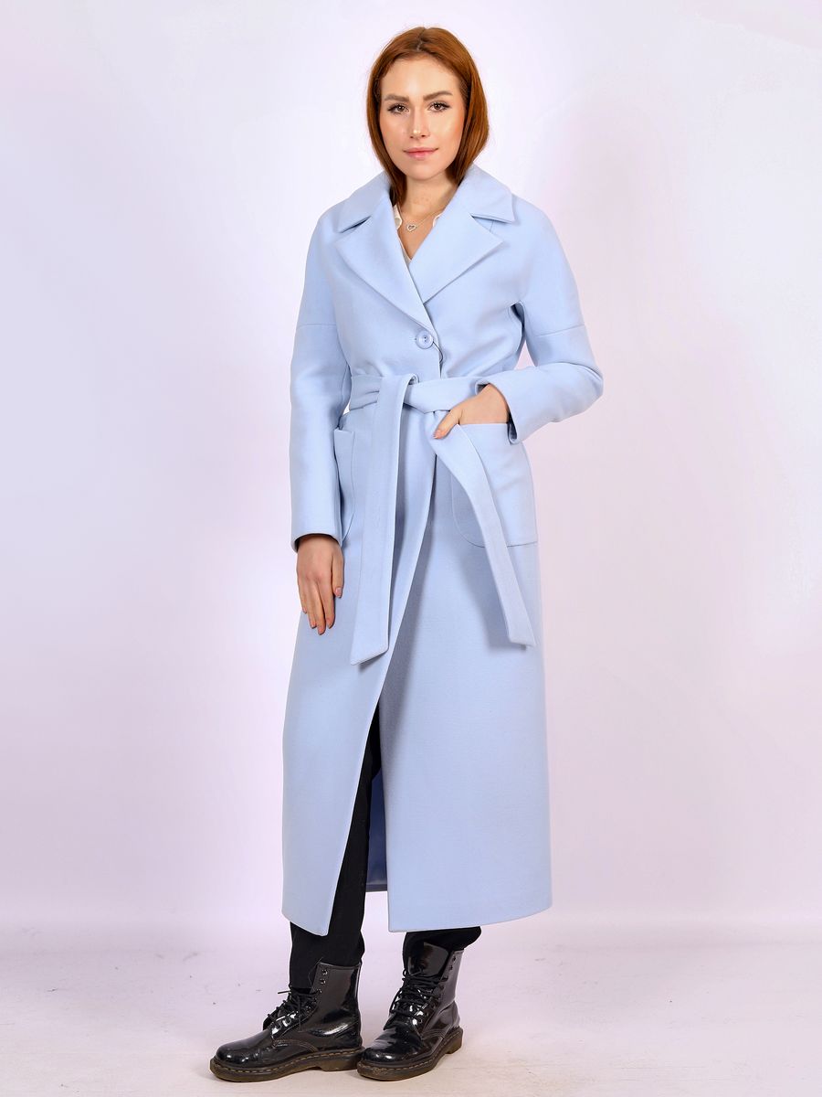 Пальто женское Louren Wilton 1712Д голубое 42 RU