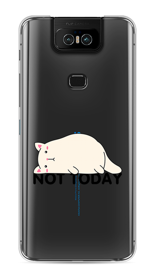 

Чехол на Asus Zenfone 6 ZS630KL "Cat not today", Белый;розовый;черный, 43950-1