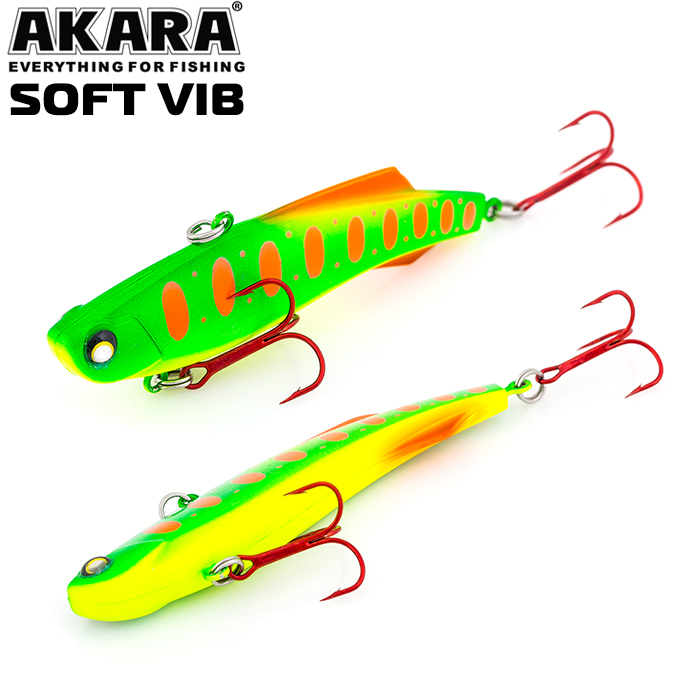 

Воблер Akara раттлин Soft Vib 55 мм 9 гр 1/3 oz 2,2 in A 74, Разноцветный, Soft Vib