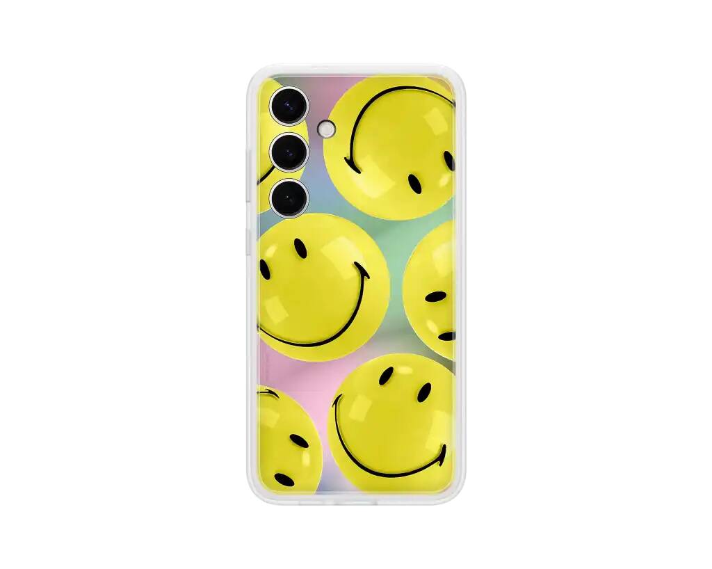 Чехол Samsung Flipsuit Case S24+ желтый (принт Smiley)