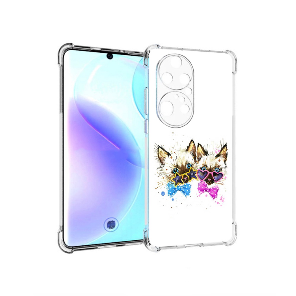

Чехол MyPads Tocco для Huawei P50 Pro милые котята, Прозрачный, Tocco