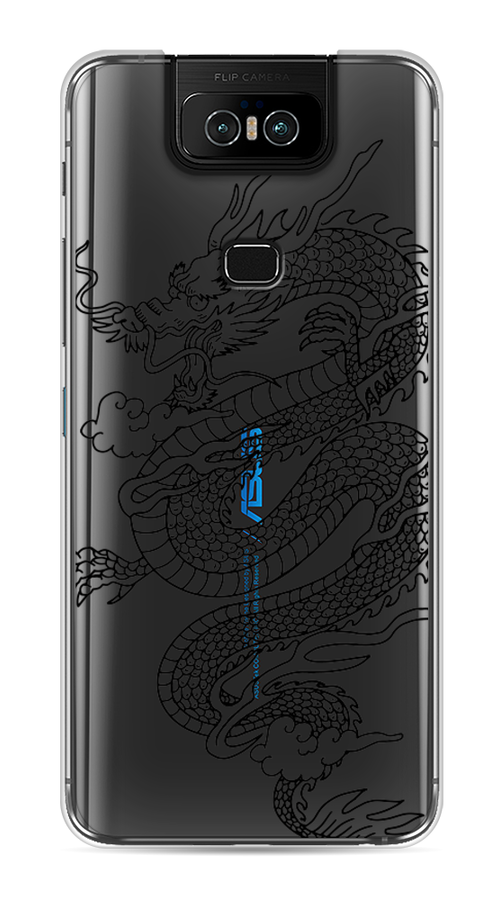 

Чехол на Asus Zenfone 6 ZS630KL "Большой китайский дракон", Черный;серый, 43950-1