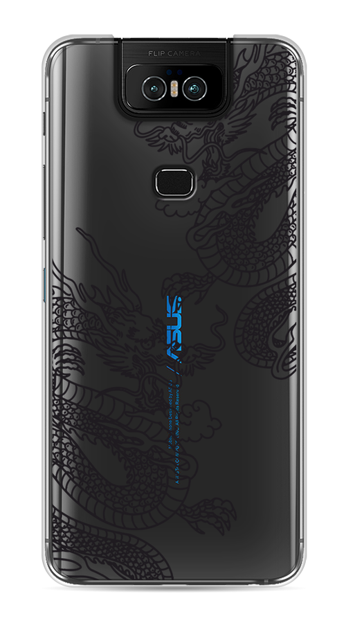 

Чехол на Asus Zenfone 6 ZS630KL "Два китайских дракона", Серый;черный, 43950-1