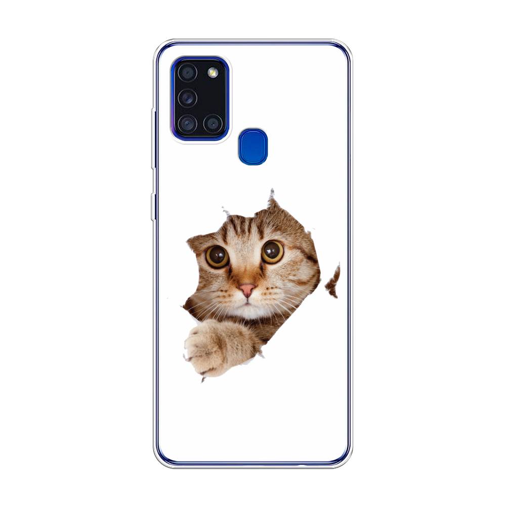 

Чехол на Samsung Galaxy A21s "Кот и бумага", Белый;коричневый, 2100250-1