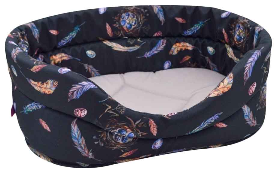 

Лежанка Zooexpress Птицы Lux черный для кошек и собак 40 х27 х16 см