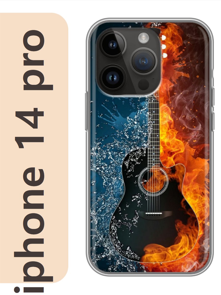 

Чехол на Apple Iphone 14 pro гитара 313, Прозрачный, Iphp14rzne