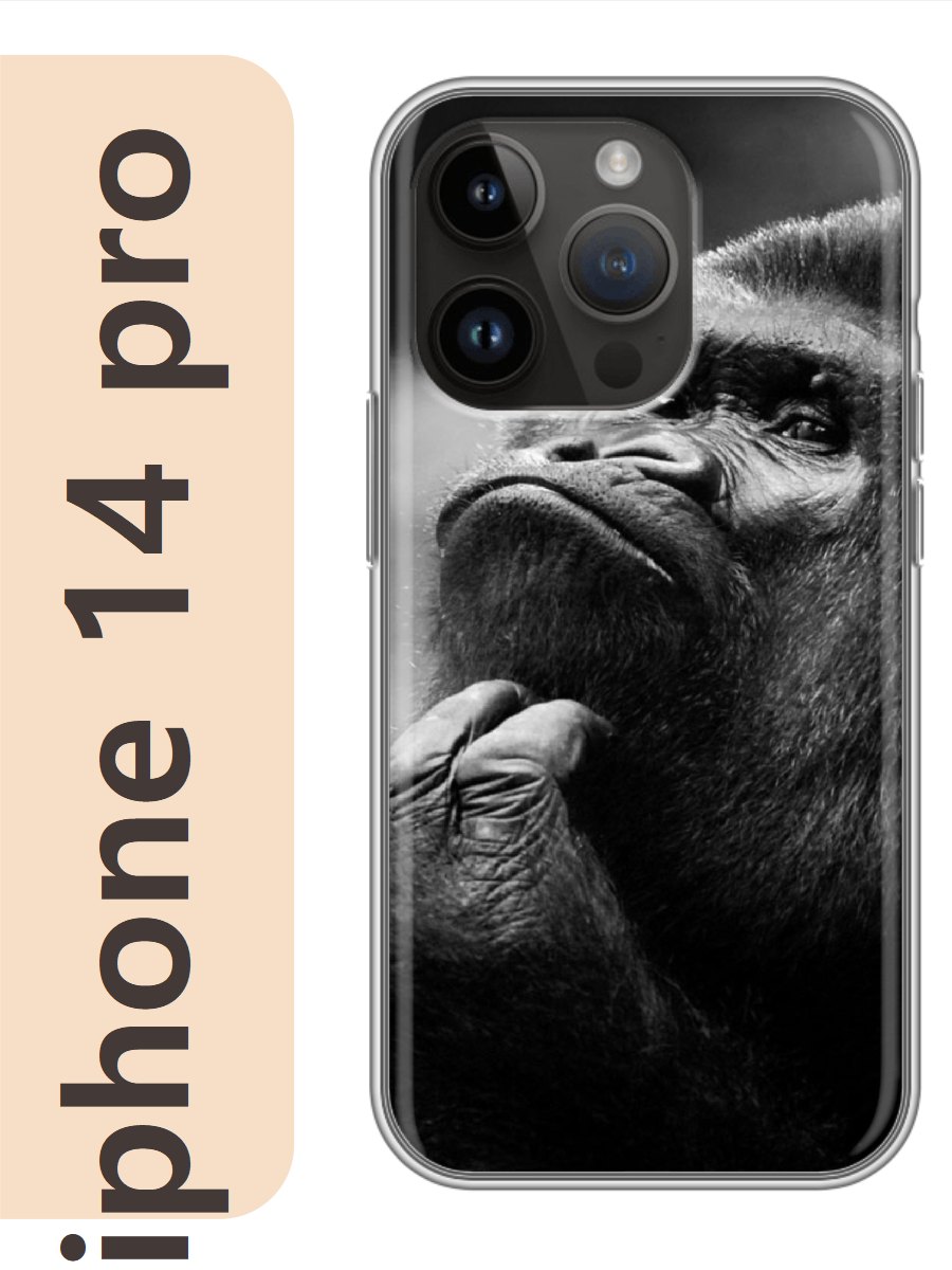 

Чехол на Apple Iphone 14 pro горилла обезьяна 305, Прозрачный, Iphp14zhiv