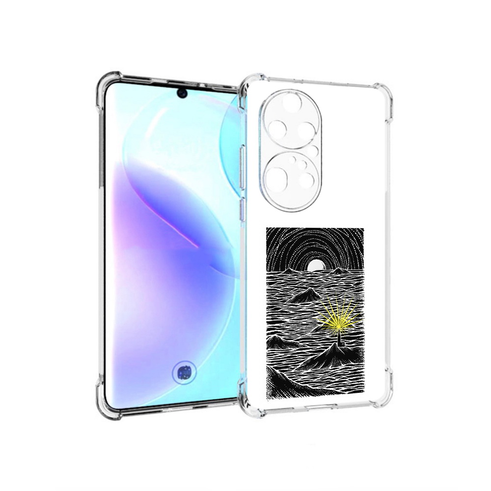 

Чехол MyPads Tocco для Huawei P50 Pro маяк в черно белом море, Прозрачный, Tocco