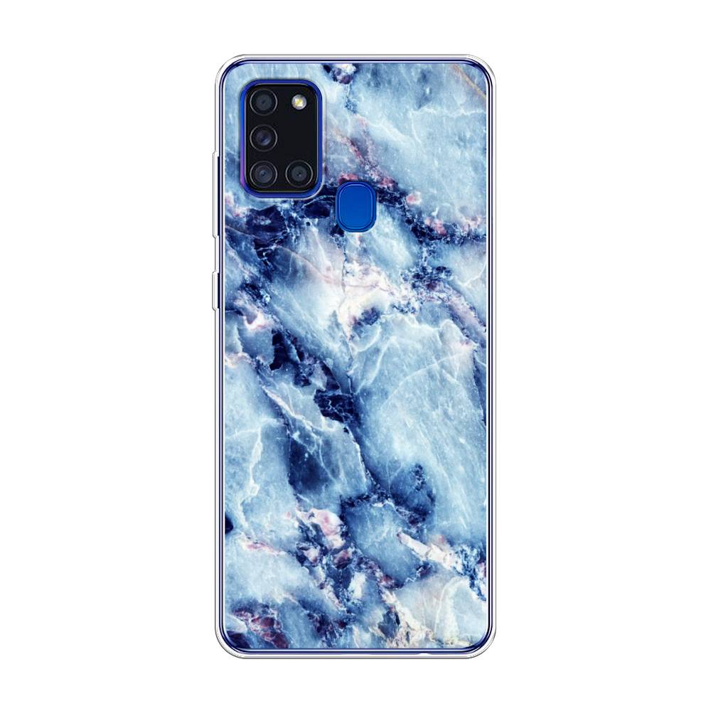 

Чехол на Samsung Galaxy A21s "Мрамор с синими прожилками", Синий, 2100250-3