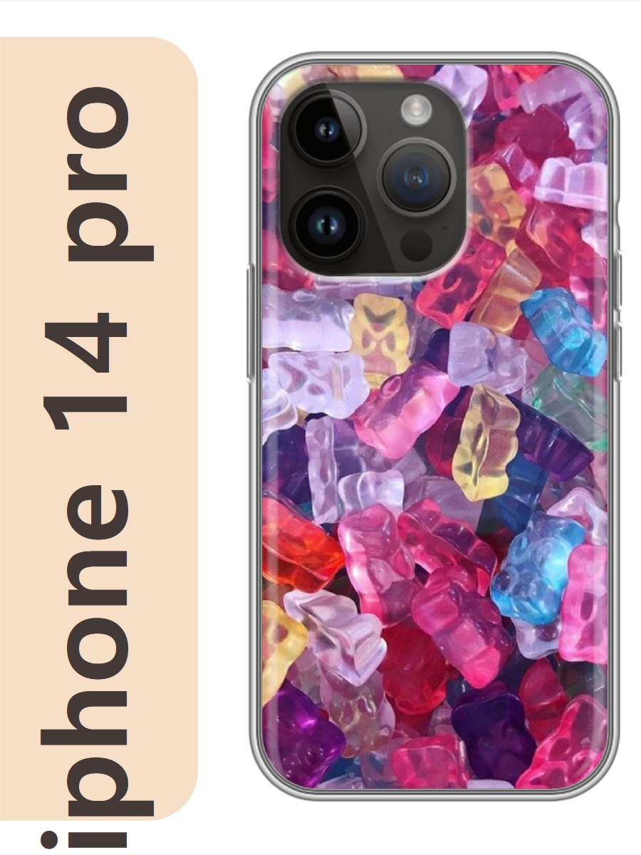 

Чехол на Apple Iphone 14 pro мармеладные мишки 247, Прозрачный, Iphp14swts