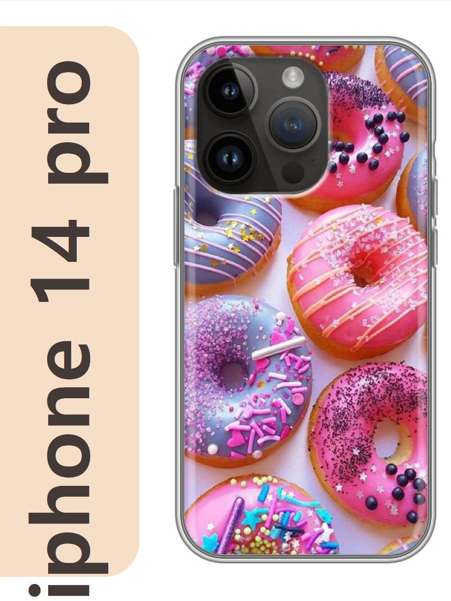 

Чехол на Apple Iphone 14 pro пончики фон 227, Прозрачный, Iphp14swts