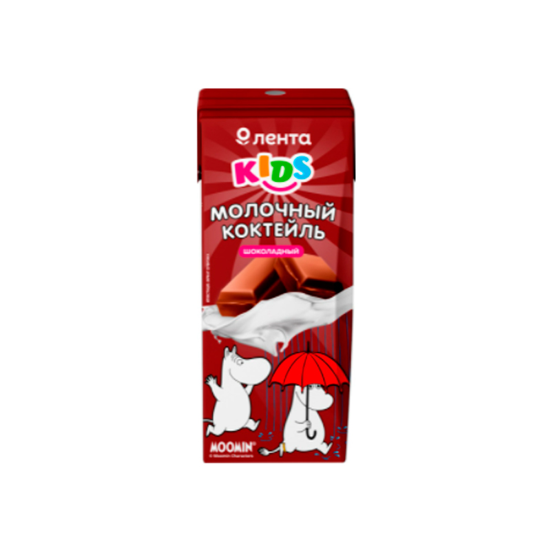 

Молочный коктейль для детей Лента Kids Муми-тролли шоколад с 3 лет 3,2% БЗМЖ 200 мл