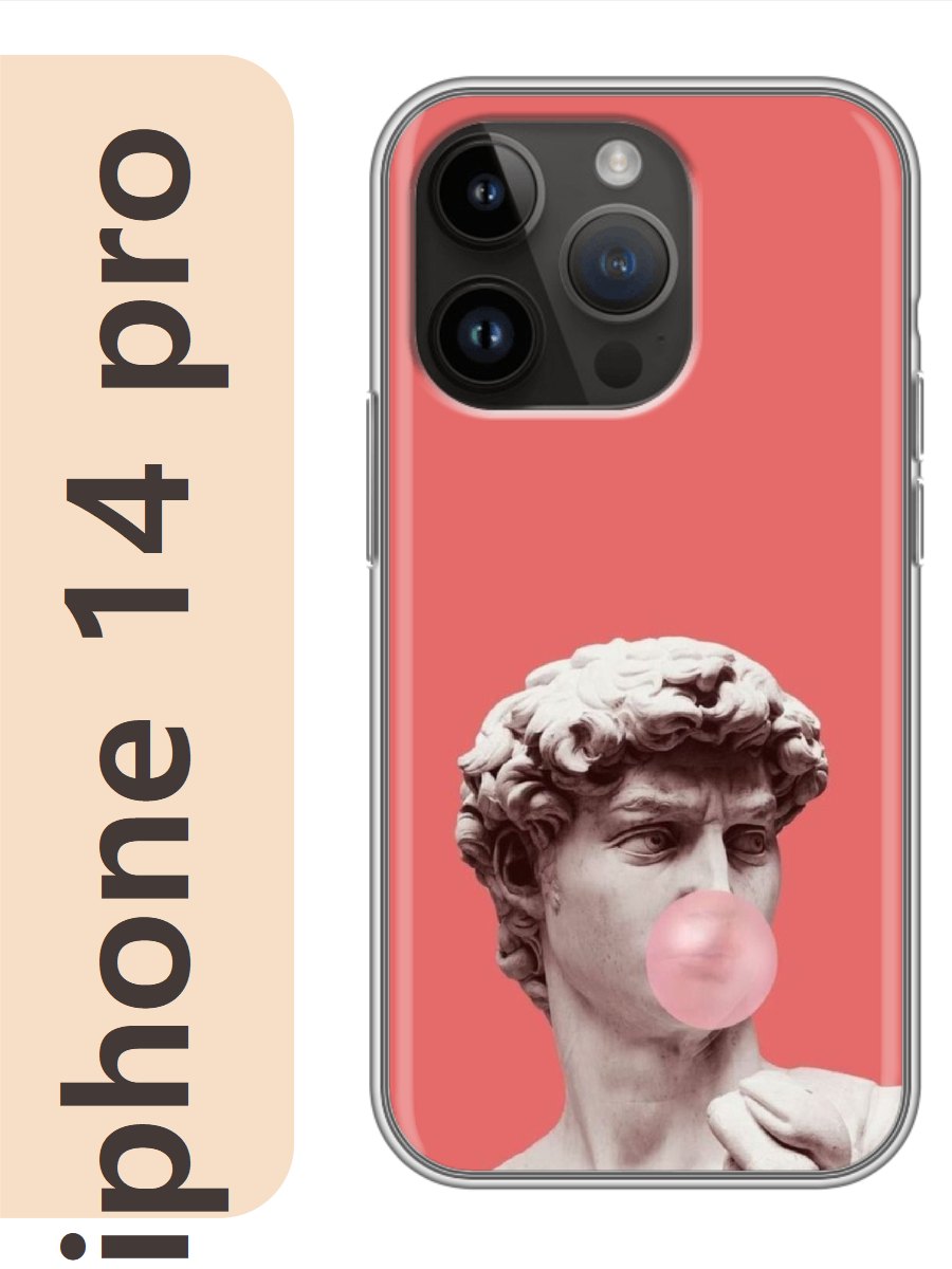 

Чехол на Apple Iphone 14 pro статуя давид 215, Прозрачный, Iphp14rzne