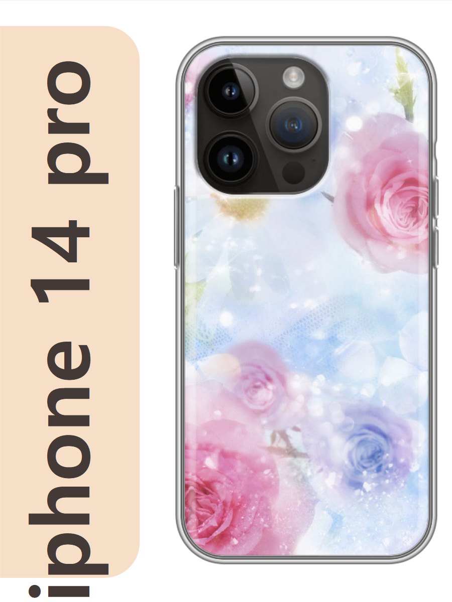 

Чехол на Apple Iphone 14 pro цветы 212, Прозрачный, Iphp14flws