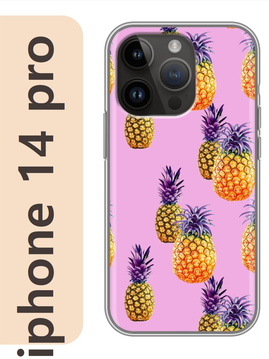 

Чехол на Apple Iphone 14 pro ананасы фон 209, Прозрачный, Iphp14fone