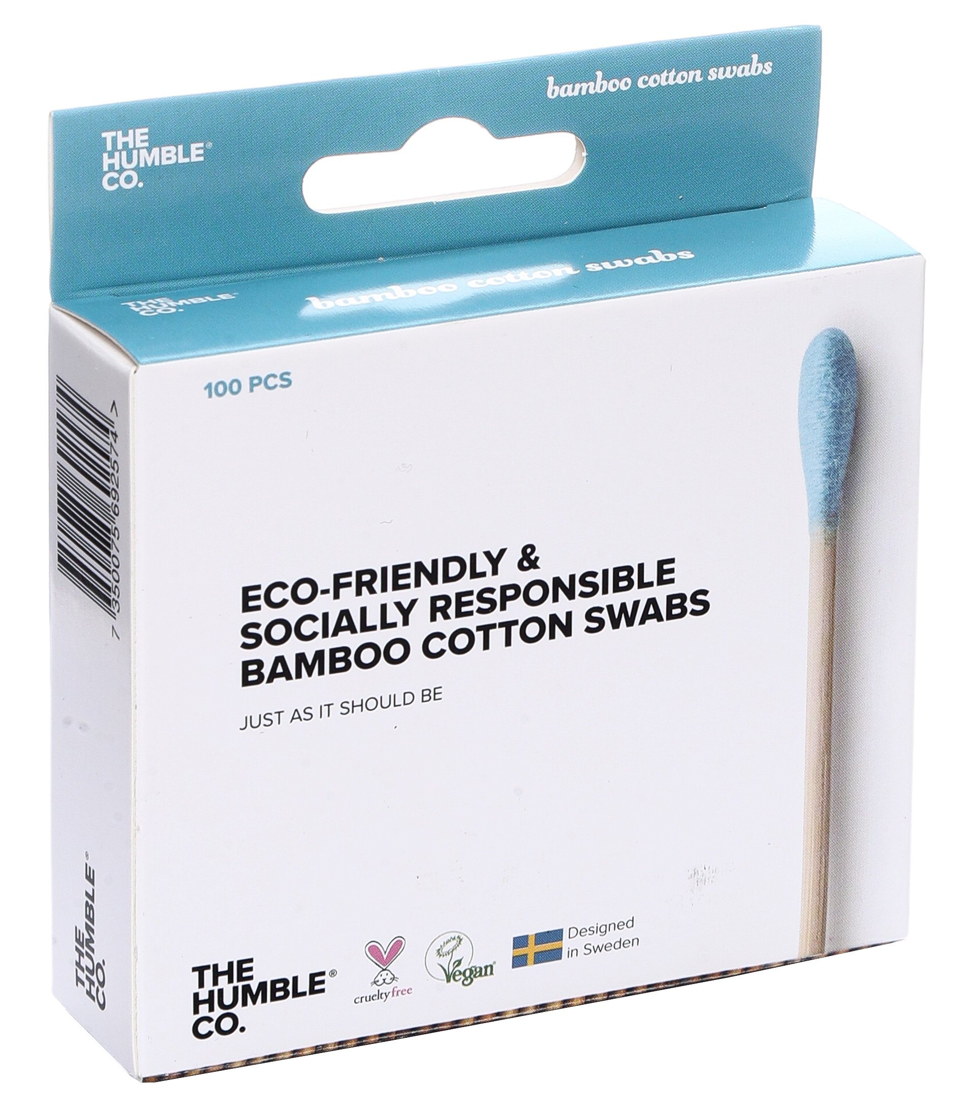 

Натуральные бамбуковые ватные палочки HUMBLE NATURAL COTTON SWABS, голубая вата