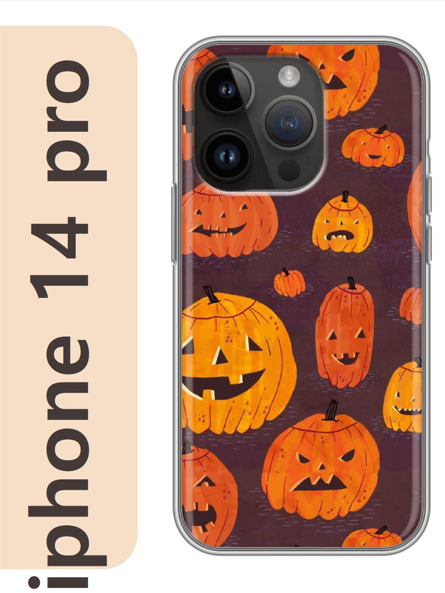 

Чехол на Apple Iphone 14 pro тыквы 188, Прозрачный, Iphp14rzne