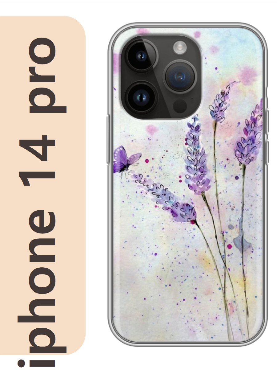

Чехол на Apple Iphone 14 pro цветы 187, Прозрачный, Iphp14flws