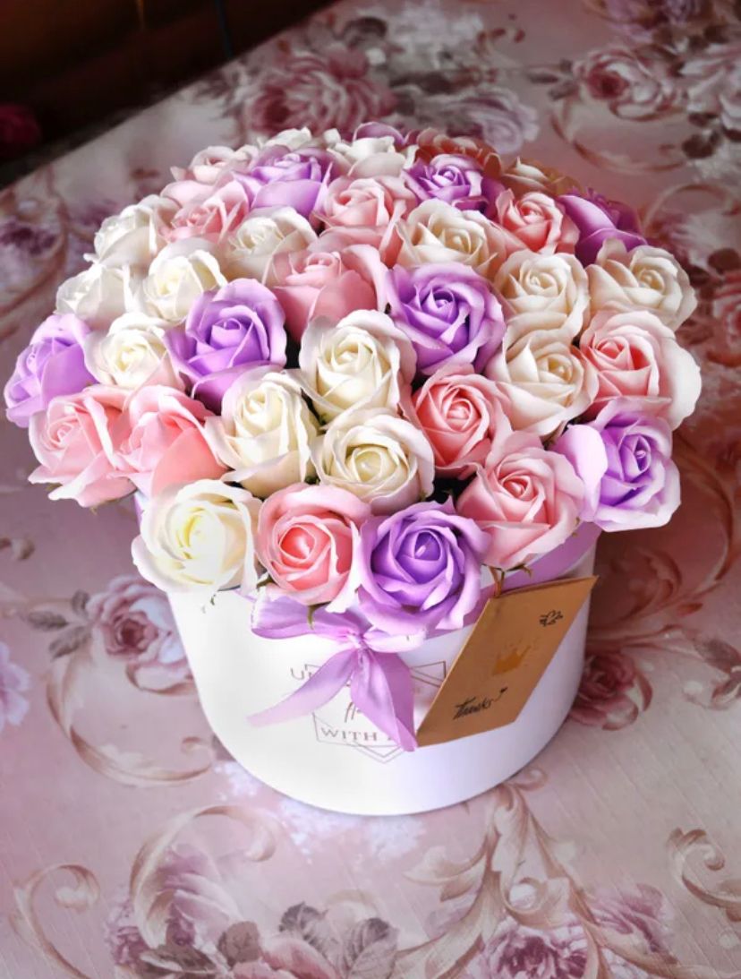 Букет цветов 37 мыльных роз Unique Home пакет подарочный бумажный а4 26 32 12 5 садовый букет жен мат ламинат kairui
