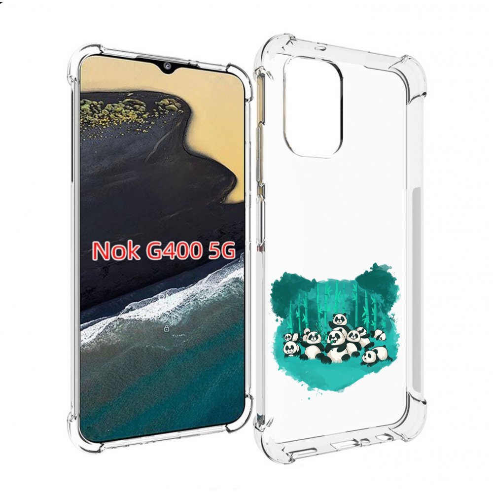 

Чехол MyPads нарисованные панды для Nokia G400 5G, Прозрачный, Tocco