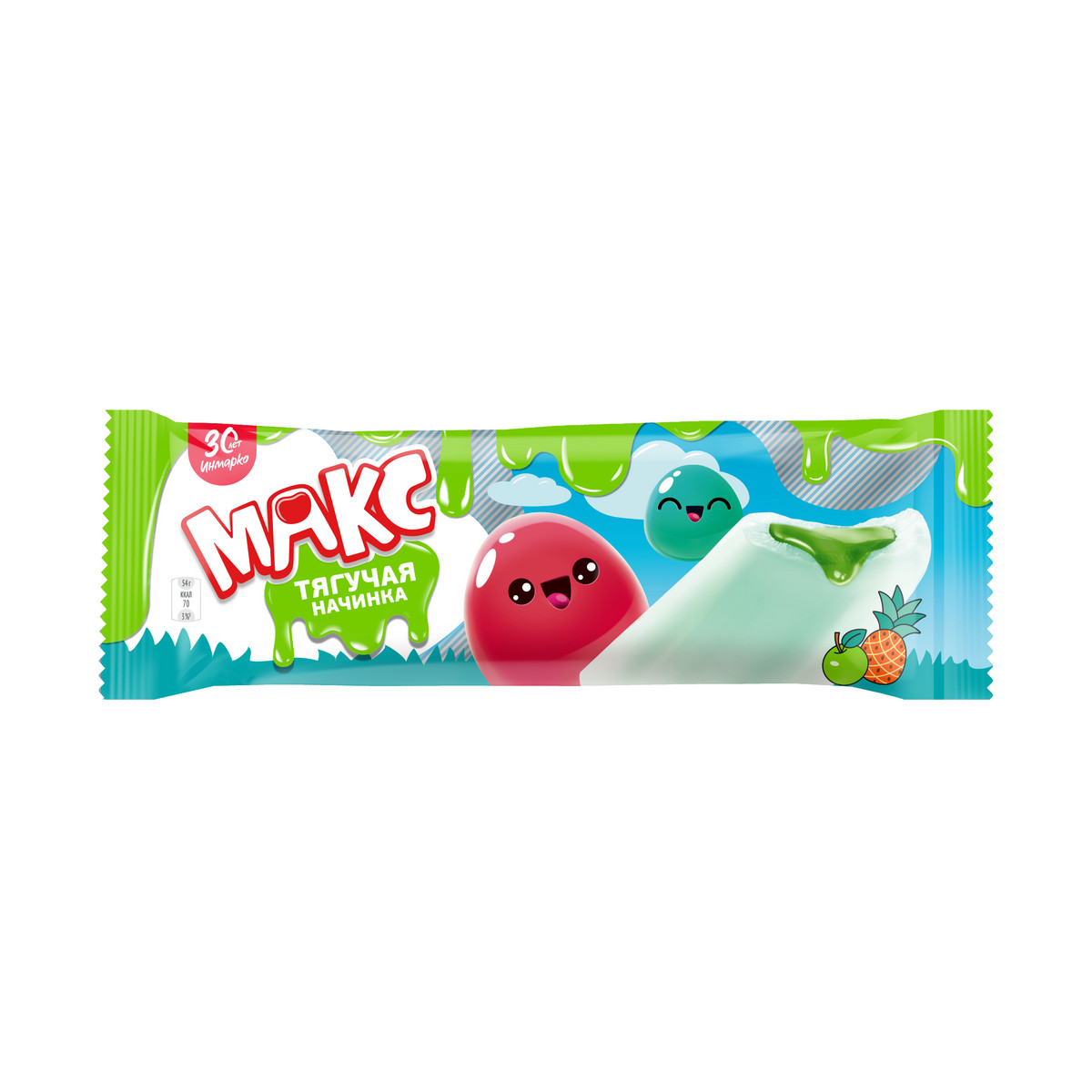 Фруктовый лед Max Slime со вкусом яблока и ананаса 54 г 50₽