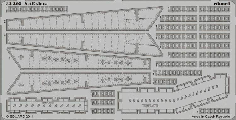 

Фототравление Eduard 32345 A-4F slats 1/32, Однотонный