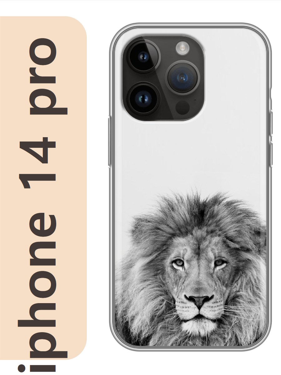 

Чехол на Apple Iphone 14 pro лев 138, Прозрачный, Iphp14zhiv